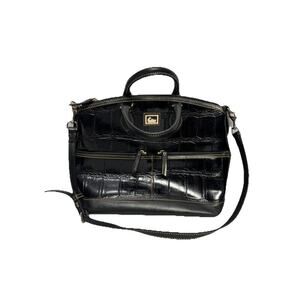 Dooney & Bourke Dillen Black Croc Embossed Handbag